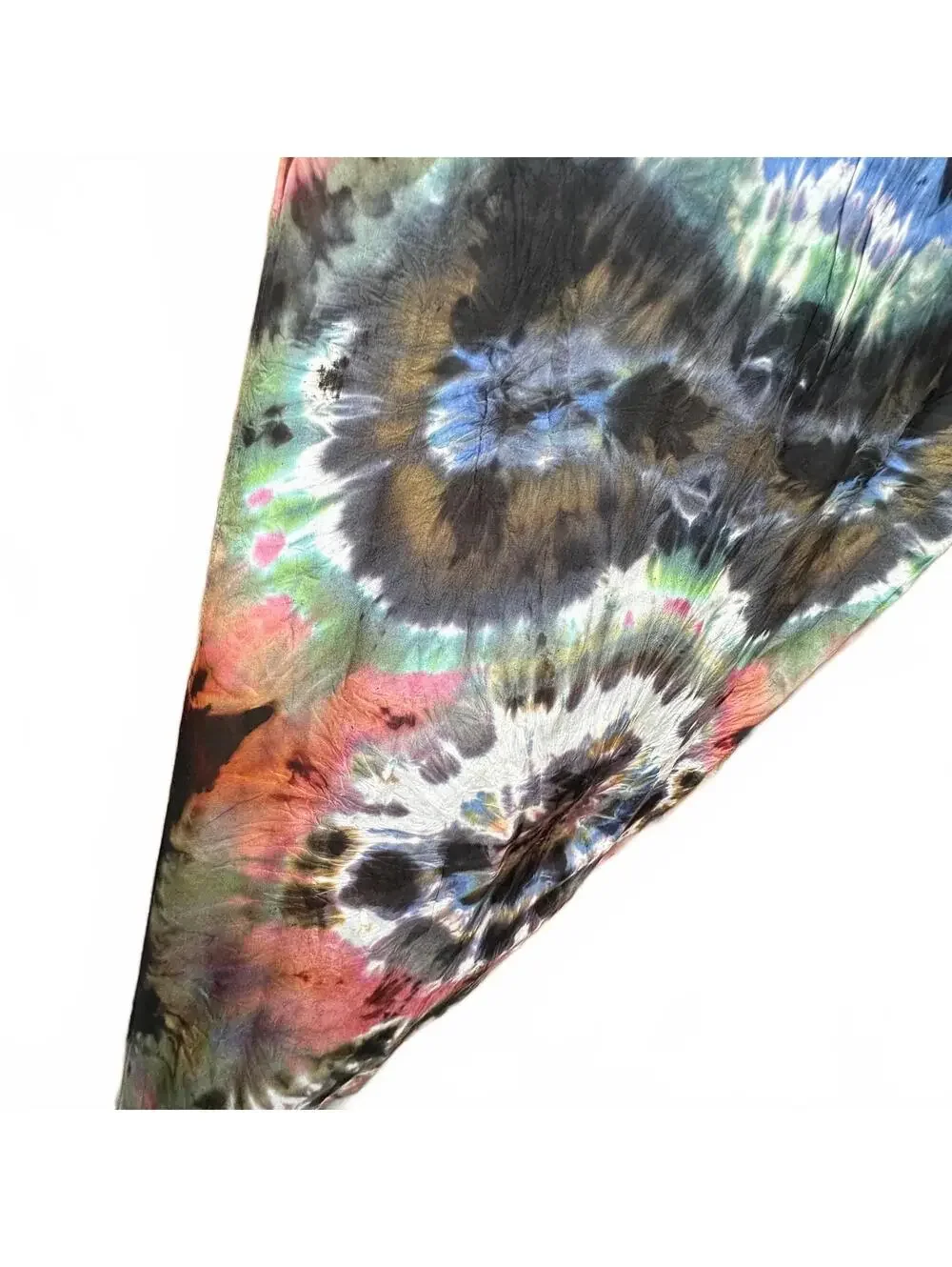 One-of-a-Kind Psychedelic Silk  Scarf Tie-Dye Tapestry – Ice-Dyed Kaleidoscopic